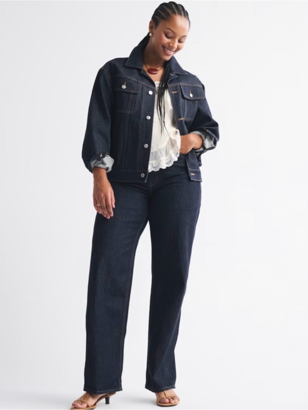 Abercrombie & Fitch Dark Wash Curve Love High Rise The Loose Women’s Jeans